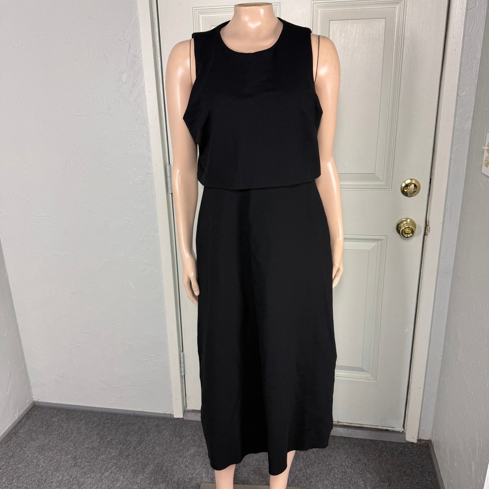 Spanx Overlay Ponte Knit Women's Dress M Open Back Stretch Sleeveless W3-8